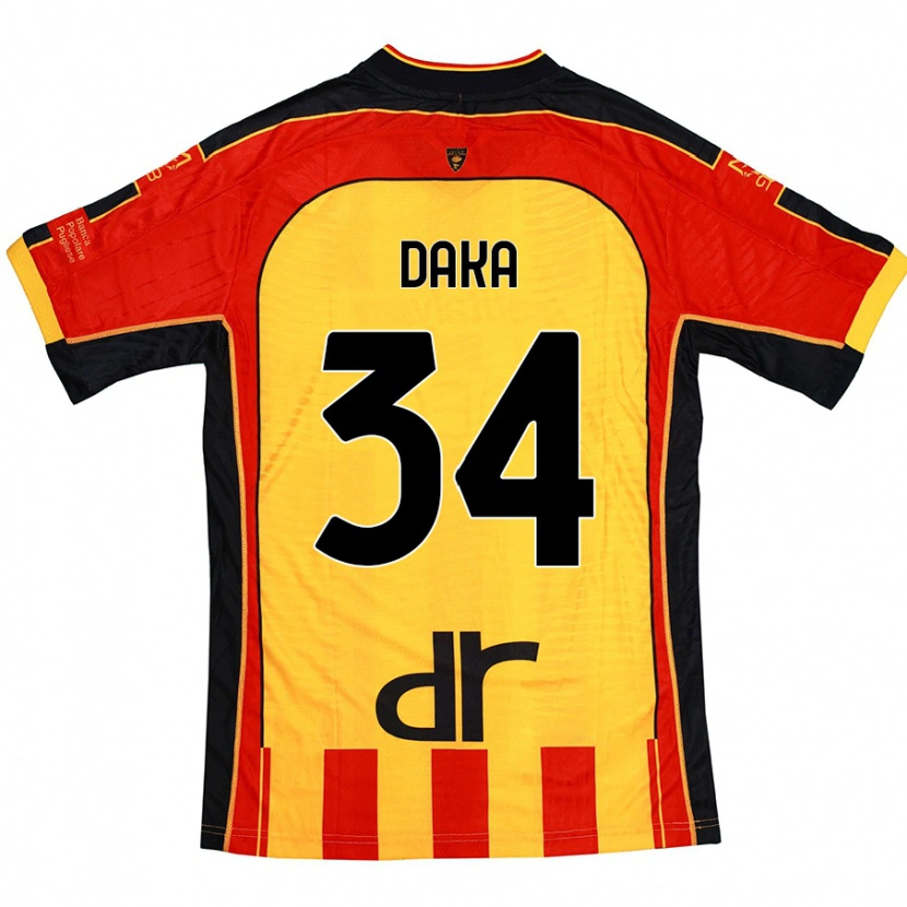Danxen Herren Dario Daka #34 Gelb Rot Heimtrikot Trikot 2024/25 T-Shirt Schweiz