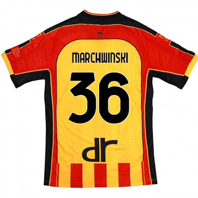 Danxen Herren Filip Marchwinski #36 Gelb Rot Heimtrikot Trikot 2024/25 T-Shirt Schweiz