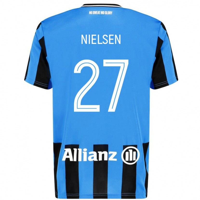 Danxen Herren Casper Nielsen #27 Himmelblau Schwarz Heimtrikot Trikot 2024/25 T-Shirt Schweiz