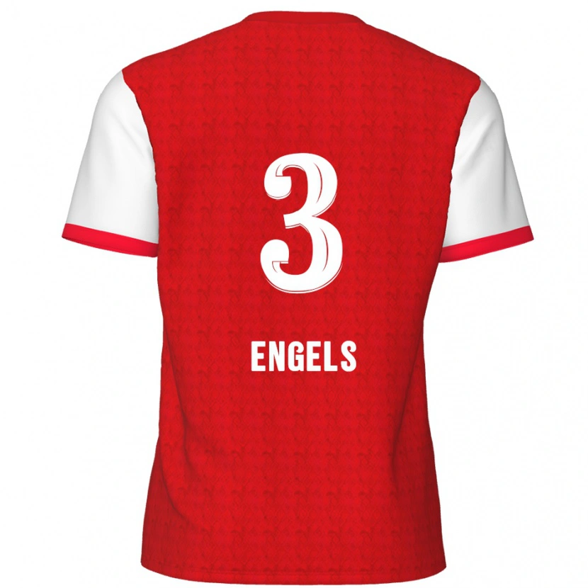 Danxen Herren Björn Engels #3 Rot Weiß Heimtrikot Trikot 2024/25 T-Shirt Schweiz