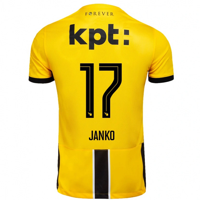 Danxen Herren Saidy Janko #17 Gelb Schwarz Heimtrikot Trikot 2024/25 T-Shirt Schweiz