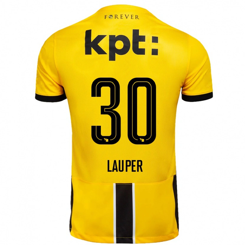 Danxen Herren Sandro Lauper #30 Gelb Schwarz Heimtrikot Trikot 2024/25 T-Shirt Schweiz