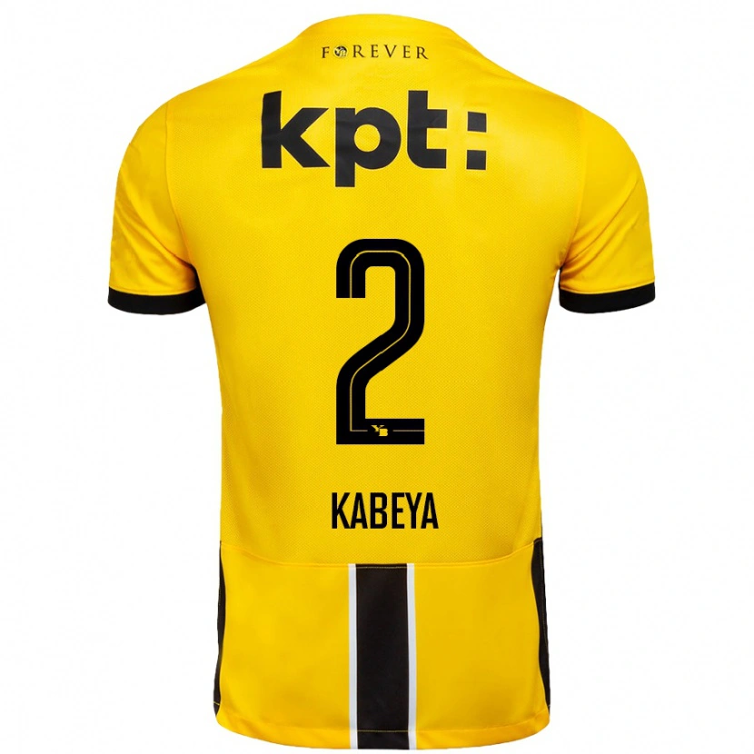 Danxen Herren Benjamin Kabeya #2 Gelb Schwarz Heimtrikot Trikot 2024/25 T-Shirt Schweiz