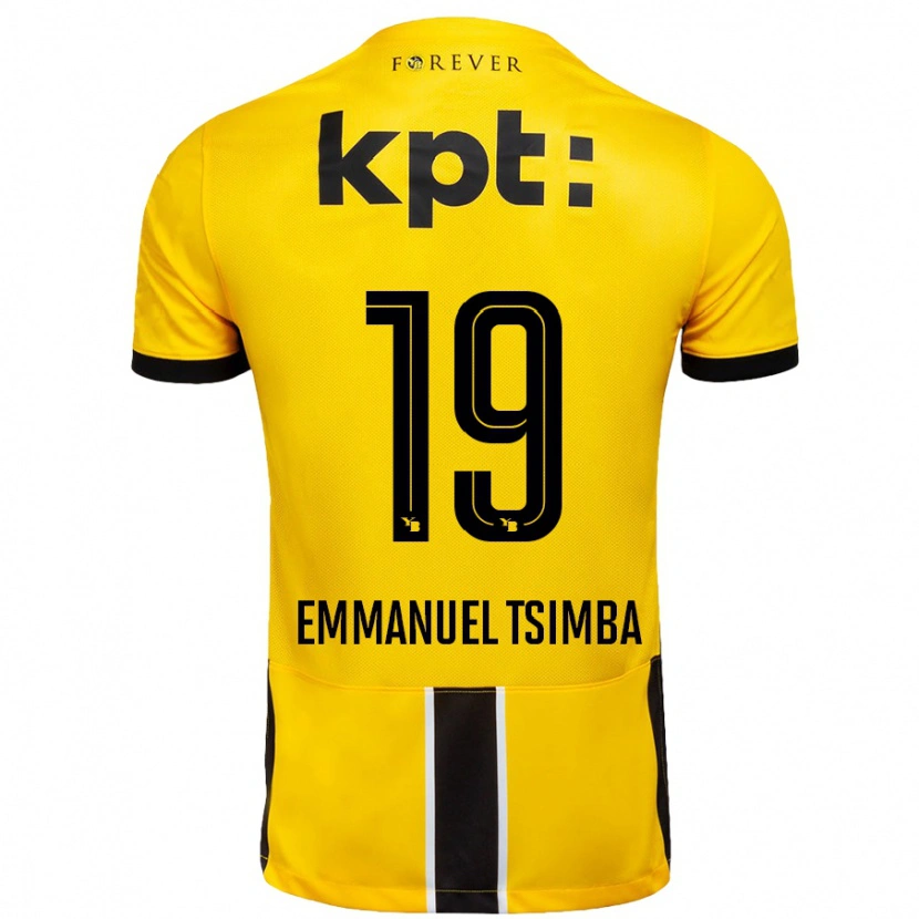 Danxen Herren Felix Emmanuel Tsimba #19 Gelb Schwarz Heimtrikot Trikot 2024/25 T-Shirt Schweiz