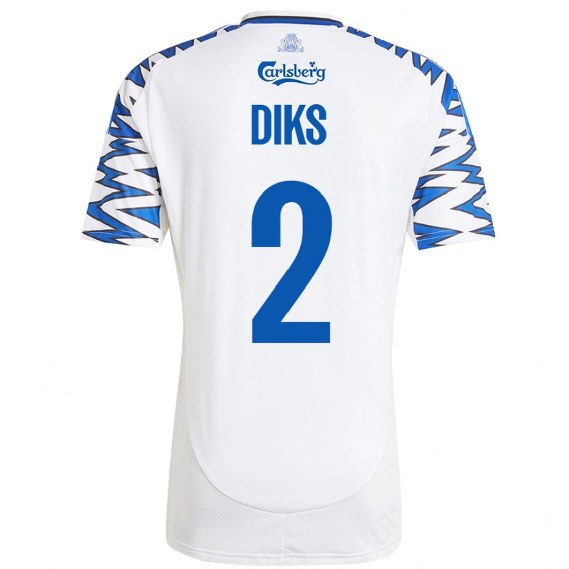 Danxen Herren Kevin Diks #2 Weiß Himmelblau Heimtrikot Trikot 2024/25 T-Shirt Schweiz