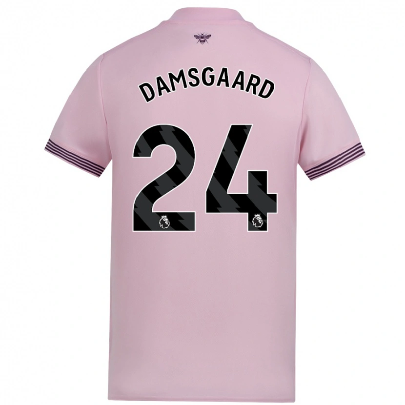 Danxen Herren Mikkel Damsgaard #24 Rosa Auswärtstrikot Trikot 2024/25 T-Shirt Schweiz