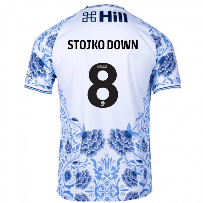 Danxen Herren Alysha Stojko-Down #8 Weiß Blau Auswärtstrikot Trikot 2024/25 T-Shirt Schweiz
