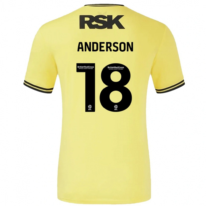 Danxen Herren Karoy Anderson #18 Gelb Schwarz Auswärtstrikot Trikot 2024/25 T-Shirt Schweiz