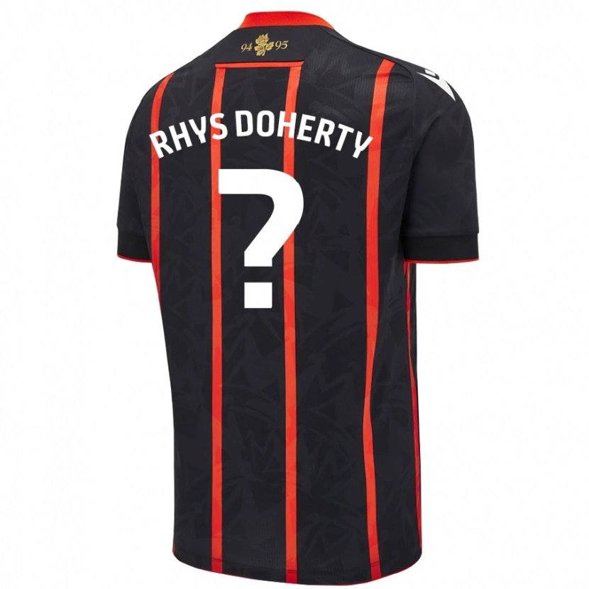 Danxen Herren Rhys Doherty #0 Schwarz Rot Auswärtstrikot Trikot 2024/25 T-Shirt Schweiz