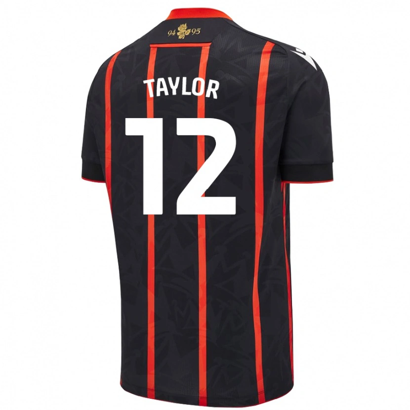 Danxen Herren Emma Taylor #12 Schwarz Rot Auswärtstrikot Trikot 2024/25 T-Shirt Schweiz