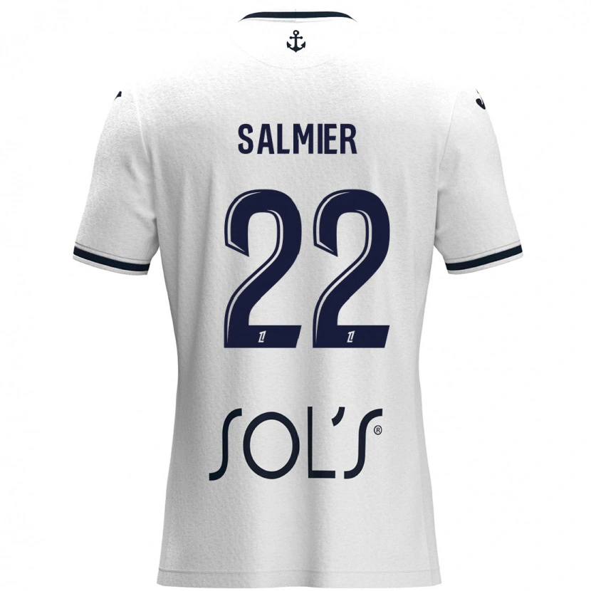 Danxen Herren Yoann Salmier #22 Weiß Dunkelblau Auswärtstrikot Trikot 2024/25 T-Shirt Schweiz