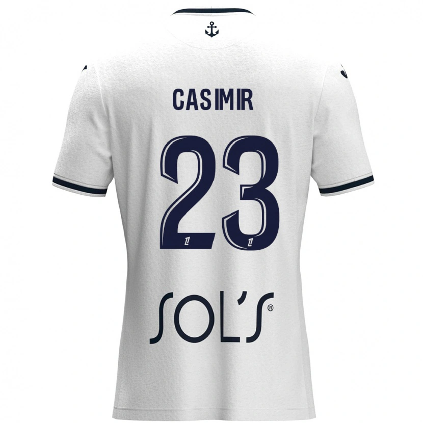 Danxen Herren Josué Casimir #23 Weiß Dunkelblau Auswärtstrikot Trikot 2024/25 T-Shirt Schweiz