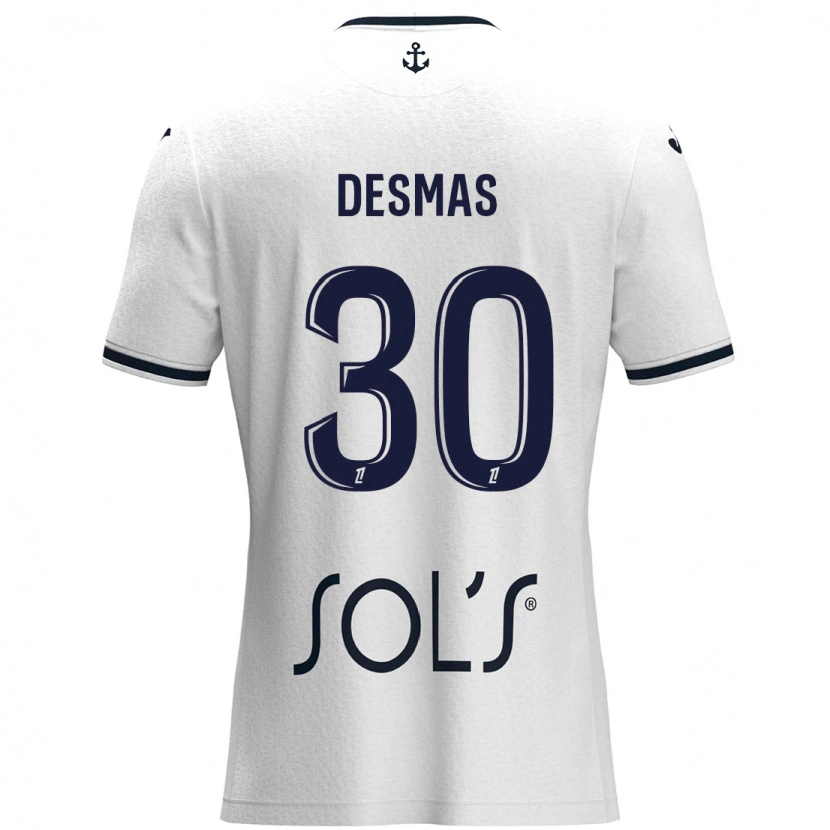 Danxen Herren Arthur Desmas #30 Weiß Dunkelblau Auswärtstrikot Trikot 2024/25 T-Shirt Schweiz