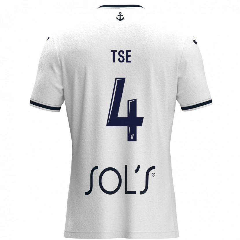 Danxen Herren Élisabeth Tsé #4 Weiß Dunkelblau Auswärtstrikot Trikot 2024/25 T-Shirt Schweiz