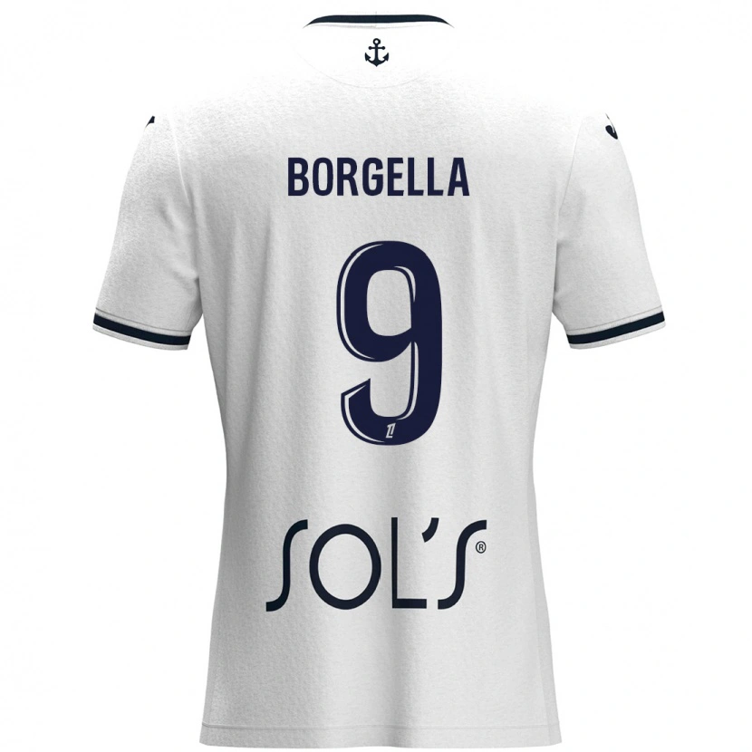 Danxen Herren Roselord Borgella #9 Weiß Dunkelblau Auswärtstrikot Trikot 2024/25 T-Shirt Schweiz