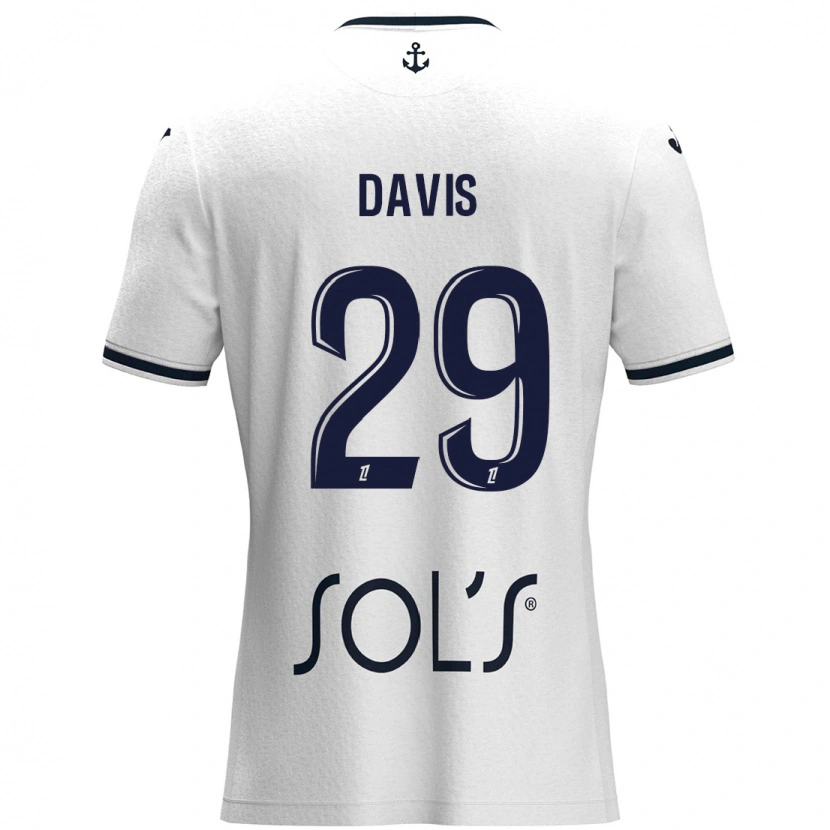 Danxen Herren Deja Davis #29 Weiß Dunkelblau Auswärtstrikot Trikot 2024/25 T-Shirt Schweiz