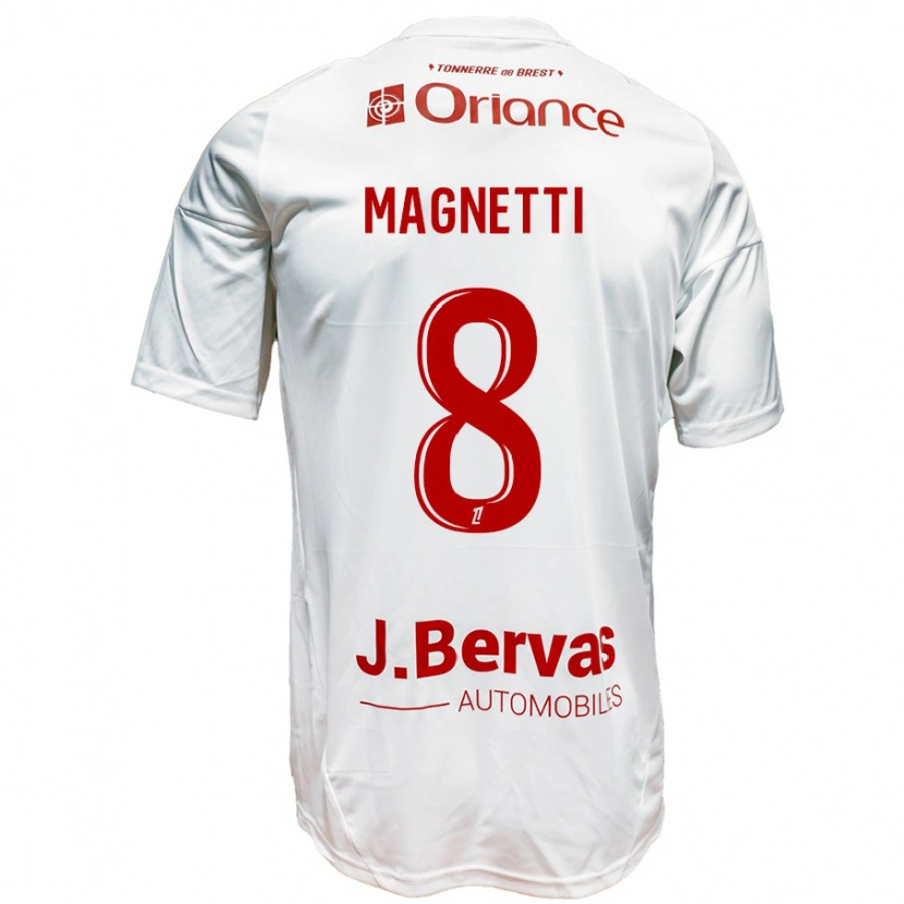 Danxen Herren Hugo Magnetti #8 Weiß Rot Auswärtstrikot Trikot 2024/25 T-Shirt Schweiz