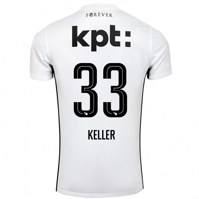 Danxen Herren Marvin Keller #33 Weiß Schwarz Auswärtstrikot Trikot 2024/25 T-Shirt Schweiz