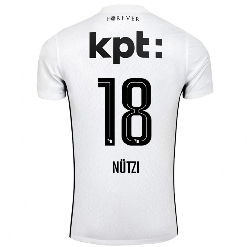 Danxen Herren Timon Nützi #18 Weiß Schwarz Auswärtstrikot Trikot 2024/25 T-Shirt Schweiz