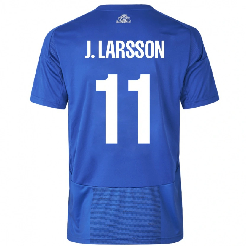 Danxen Herren Jordan Larsson #11 Weiß Blau Auswärtstrikot Trikot 2024/25 T-Shirt Schweiz