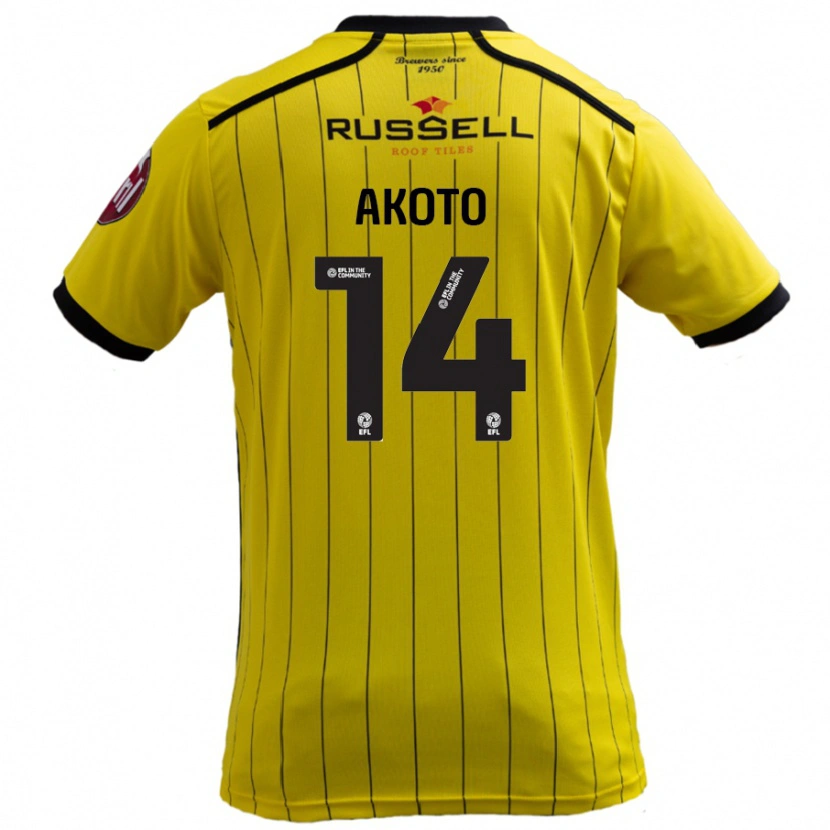 Danxen Damen Nick Akoto #14 Gelb Heimtrikot Trikot 2024/25 T-Shirt Schweiz