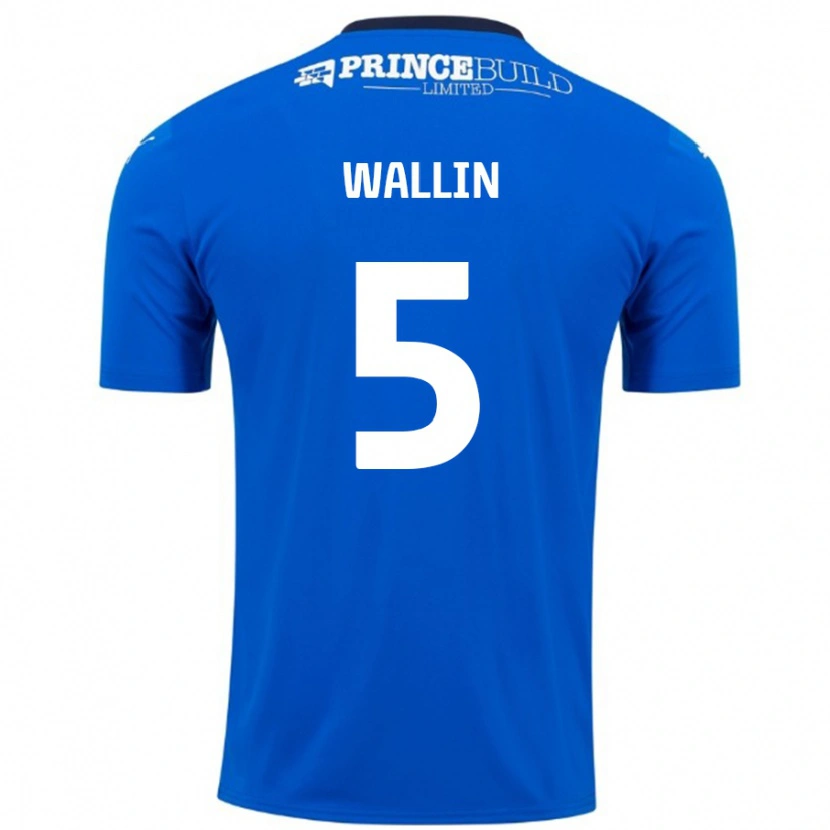 Danxen Damen Oscar Wallin #5 Blau Weiß Heimtrikot Trikot 2024/25 T-Shirt Schweiz