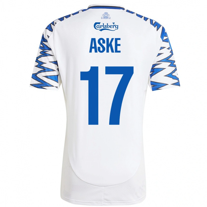Danxen Damen Aske Christensen #17 Weiß Himmelblau Heimtrikot Trikot 2024/25 T-Shirt Schweiz