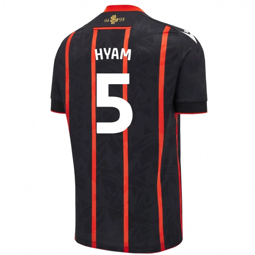 Danxen Damen Dominic Hyam #5 Schwarz Rot Auswärtstrikot Trikot 2024/25 T-Shirt Schweiz