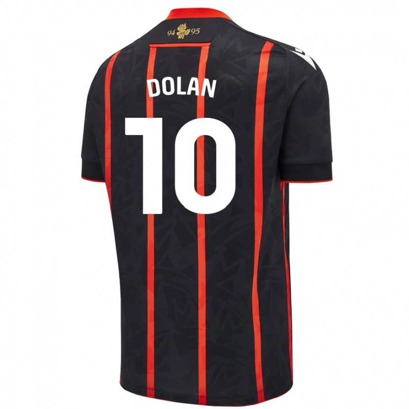 Danxen Damen Tyrhys Dolan #10 Schwarz Rot Auswärtstrikot Trikot 2024/25 T-Shirt Schweiz
