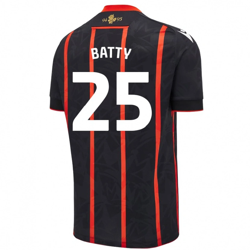Danxen Damen Jake Batty #25 Schwarz Rot Auswärtstrikot Trikot 2024/25 T-Shirt Schweiz