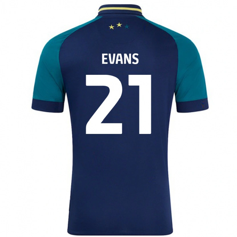 Danxen Damen Antony Evans #21 Marine Dunkelgrün Auswärtstrikot Trikot 2024/25 T-Shirt Schweiz