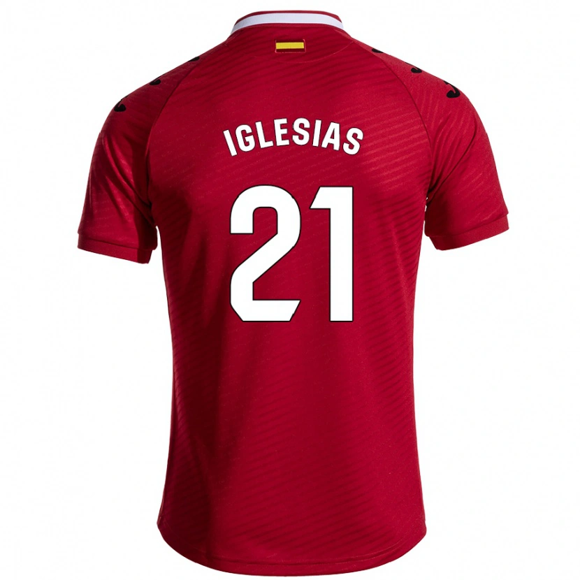 Danxen Damen Juan Iglesias #21 Dunkelrot Auswärtstrikot Trikot 2024/25 T-Shirt Schweiz