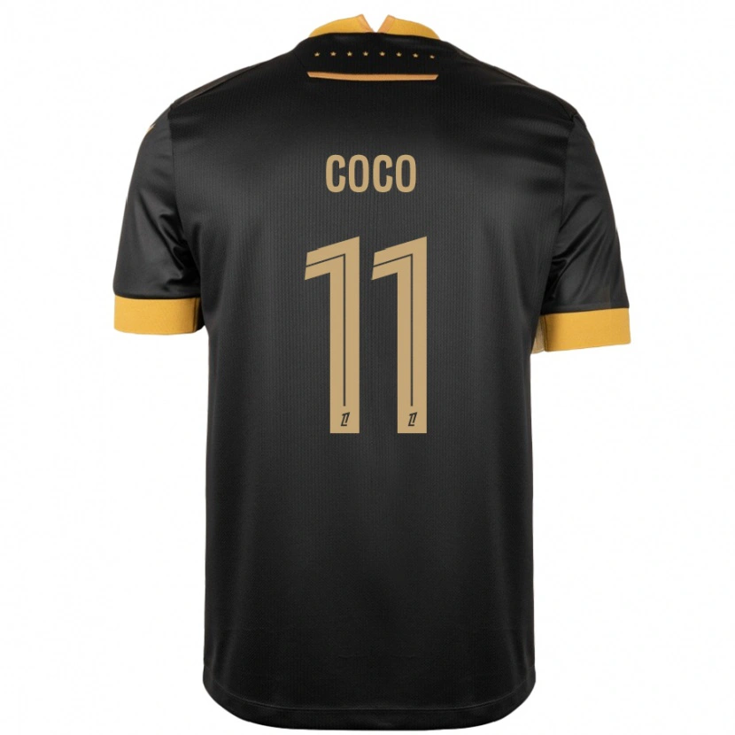 Danxen Damen Marcus Coco #11 Schwarz Braun Auswärtstrikot Trikot 2024/25 T-Shirt Schweiz