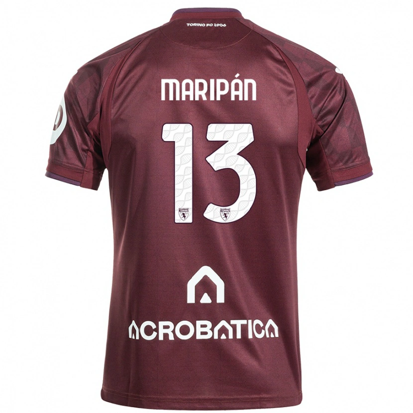Danxen Kinder Guillermo Maripán #13 Kastanienbraun Weiß Heimtrikot Trikot 2024/25 T-Shirt Schweiz