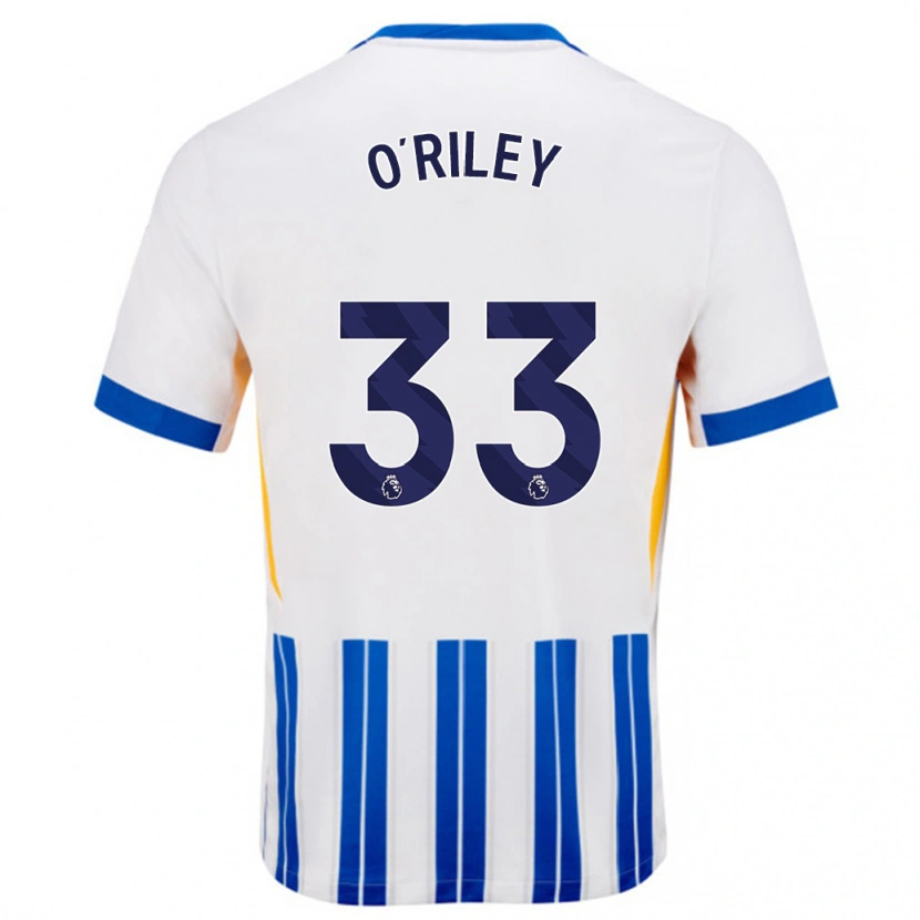 Danxen Kinder Matt O'riley #33 Weiß Blaue Nadelstreifen Heimtrikot Trikot 2024/25 T-Shirt Schweiz