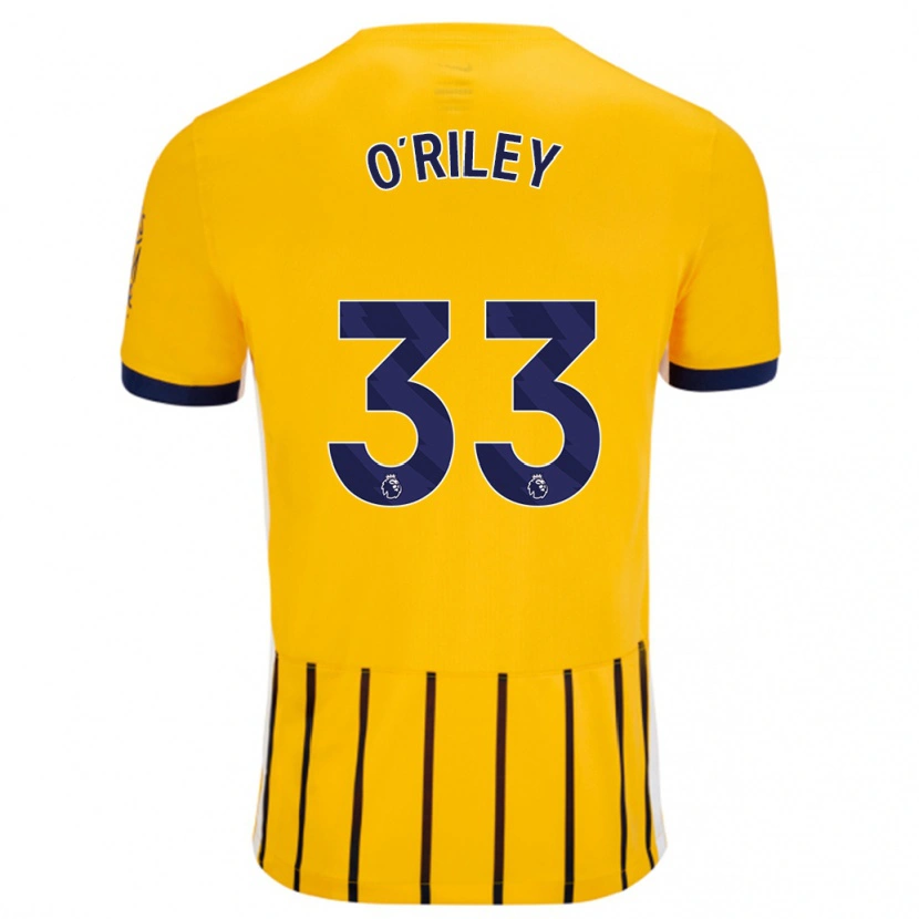Danxen Kinder Matt O'riley #33 Gold Blau Nadelstreifen Auswärtstrikot Trikot 2024/25 T-Shirt Schweiz