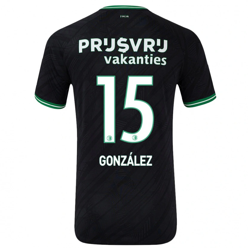 Danxen Herren Facundo González #15 Schwarz Grün Auswärtstrikot Trikot 2024/25 T-Shirt Schweiz