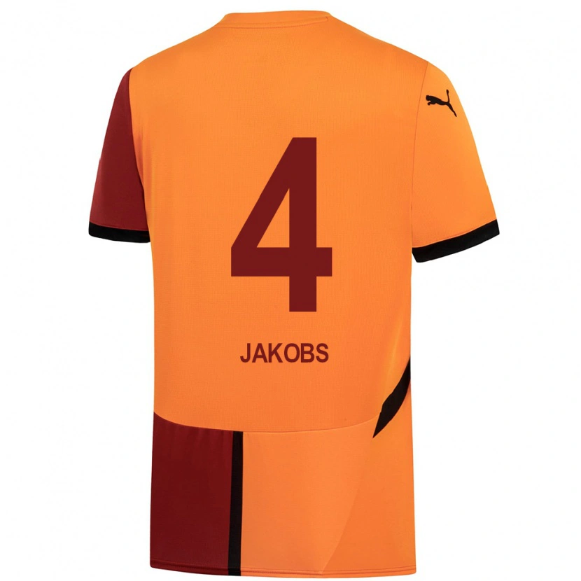 Danxen Damen Ismail Jakobs #4 Gelb Rot Heimtrikot Trikot 2024/25 T-Shirt Schweiz